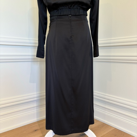 ASTR the Label Black Satin Perry Wrap Tie Perry Shirt & Skirt Set - Picture 9 of 10